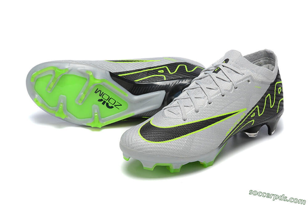 Nike Air Zoom Mercurial Vapor 15 Elite FG Low-Tops Football Boots - White/Black/Green 3
