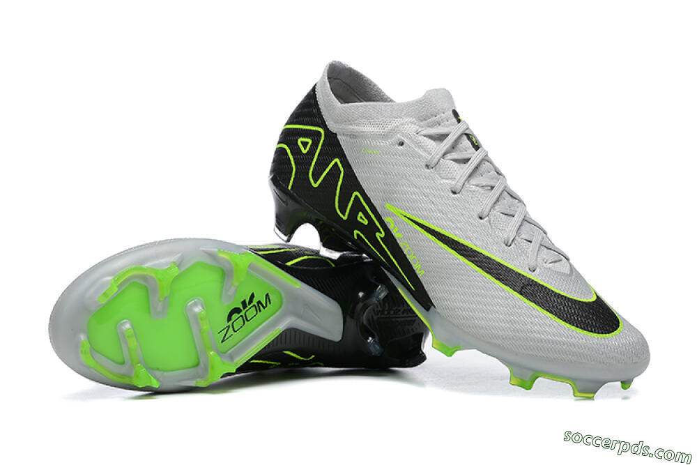 Nike Air Zoom Mercurial Vapor 15 Elite FG Low-Tops Football Boots - White/Black/Green 4