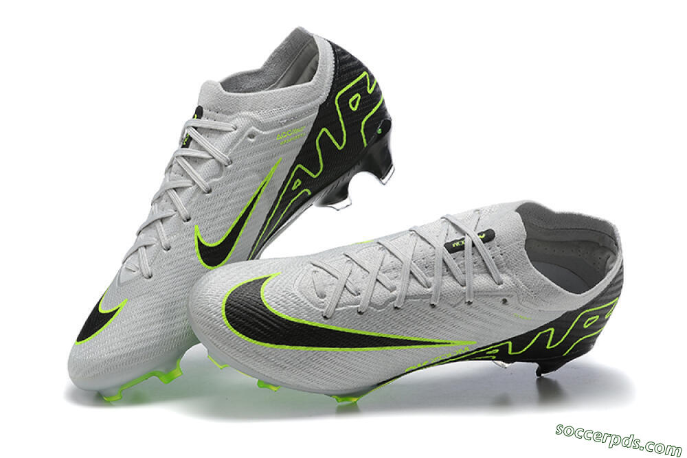 Nike Air Zoom Mercurial Vapor 15 Elite FG Low-Tops Football Boots - White/Black/Green 5