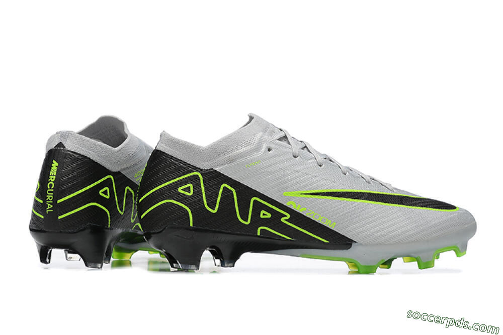 Nike Air Zoom Mercurial Vapor 15 Elite FG Low-Tops Football Boots - White/Black/Green 8