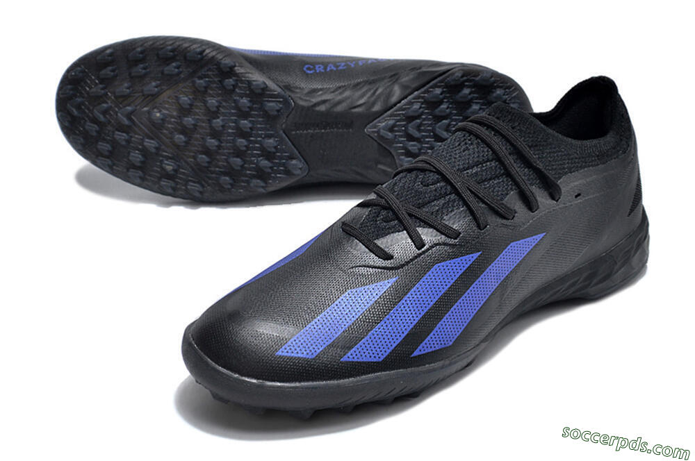 Adidas X Crazyfast.1 TF Low-Tops Football Shoes - Black/Blue 3