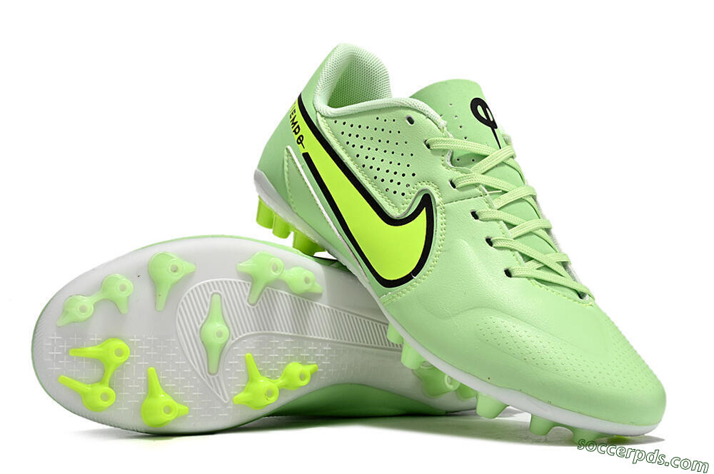 Nike Tiempo Legend 9 Academy AG Low-Tops Football Boots - Green/Black/Yellow 4