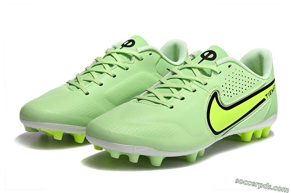 Nike Tiempo Legend 9 Academy AG Low-Tops Football Boots - Green/Black/Yellow 9