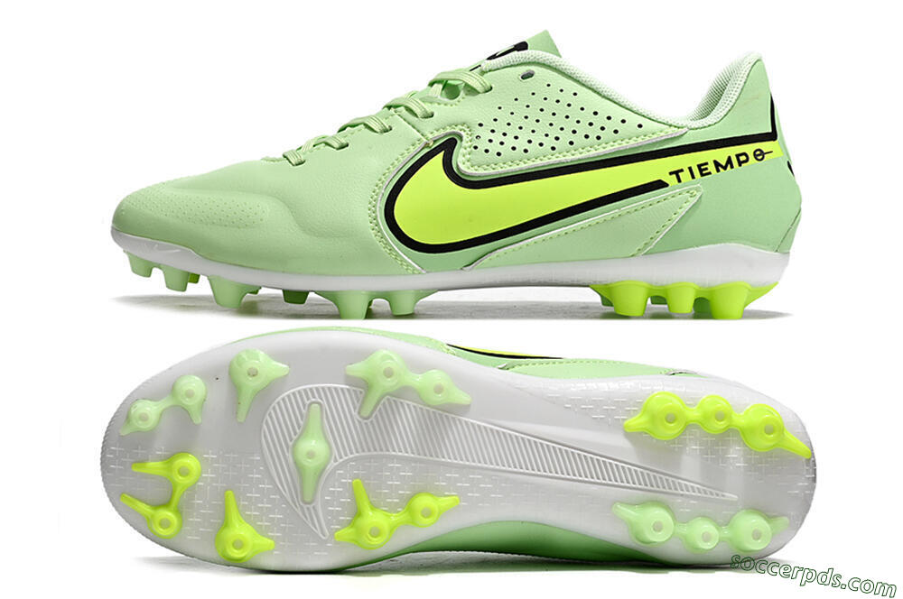 Nike Tiempo Legend 9 Academy AG Low-Tops Football Boots - Green/Black/Yellow 0