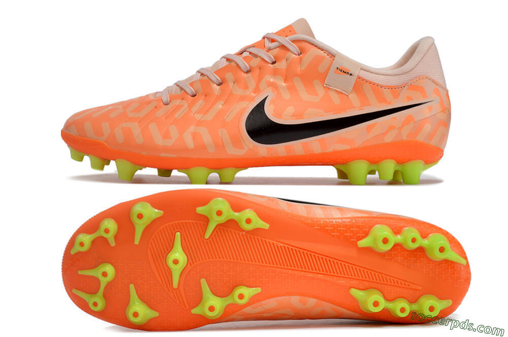 Nike Tiempo Legend 10 Academy AG Low-Tops Football Boots - Orange/Pink/Black 0