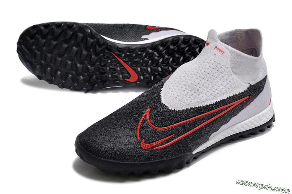 Nike Phantom GX Elite DF Link TF High-Tops Football Shoes - White/Black/Red 3