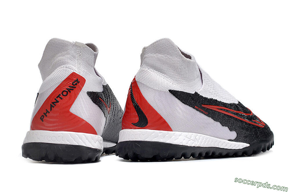 Nike Phantom GX Elite DF Link TF High-Tops Football Shoes - White/Black/Red 5