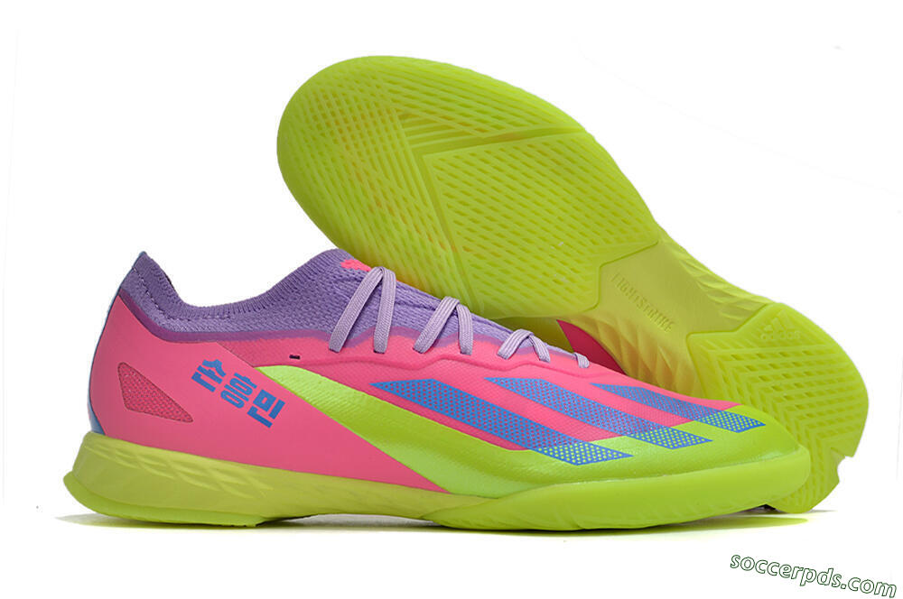 Adidas X Crazyfast.1 IC Low-Tops Football Shoes - Pink/Purple/Blue/Green 1