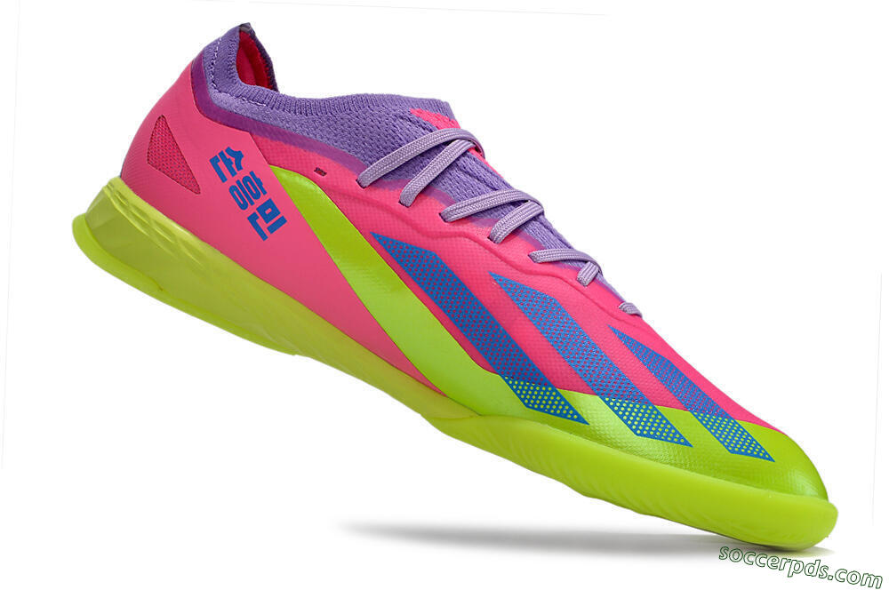 Adidas X Crazyfast.1 IC Low-Tops Football Shoes - Pink/Purple/Blue/Green 4