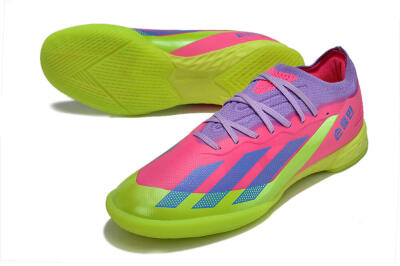 Adidas X Crazyfast.1 IC Low-Tops Football Shoes - Pink/Purple/Blue/Green