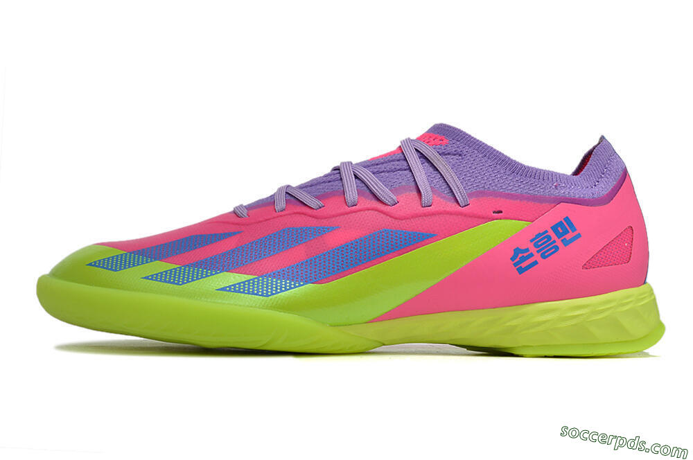 Adidas X Crazyfast.1 IC Low-Tops Football Shoes - Pink/Purple/Blue/Green 2
