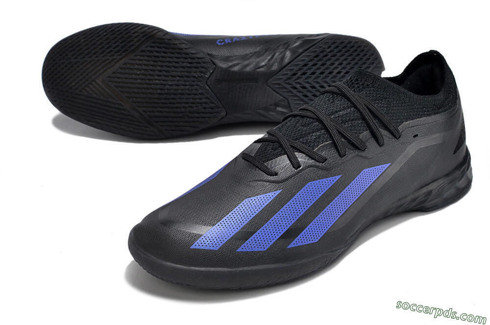 Adidas X Crazyfast.1 IC Low-Tops Football Shoes - Black/Blue 3