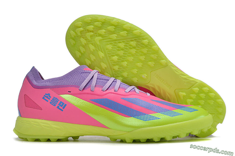 Adidas X Crazyfast.1 TF Low-Tops Football Boots - Pink/Purple/Blue/Green 1