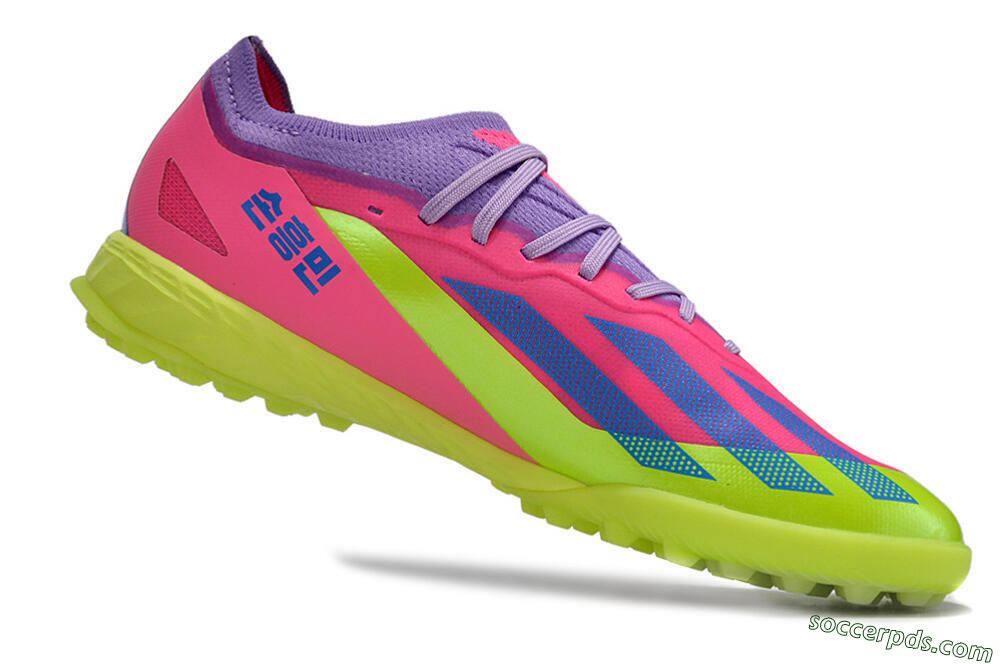 Adidas X Crazyfast.1 TF Low-Tops Football Boots - Pink/Purple/Blue/Green 4