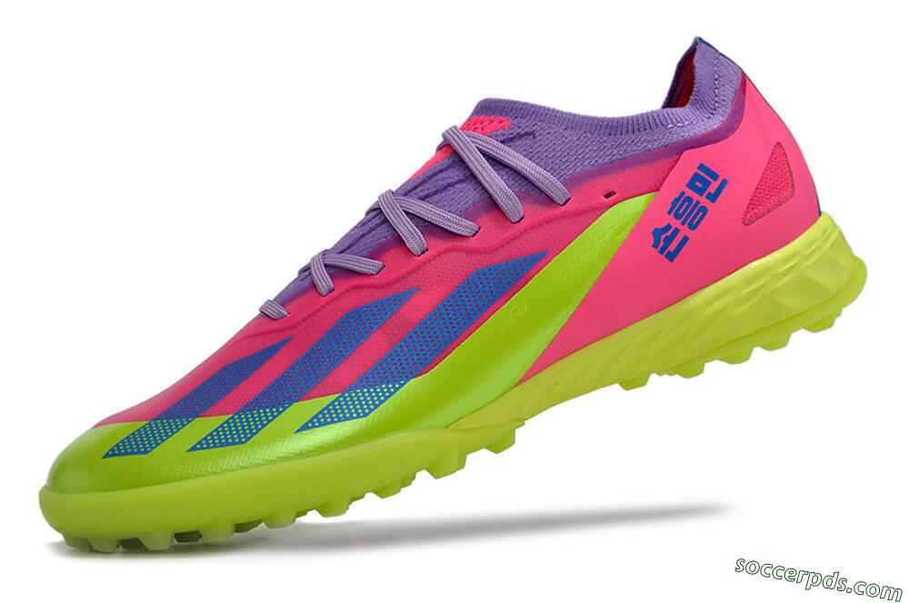 Adidas X Crazyfast.1 TF Low-Tops Football Boots - Pink/Purple/Blue/Green 5