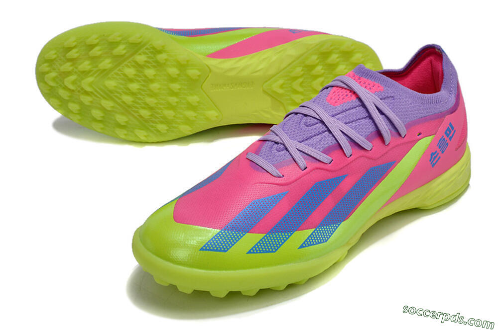 Adidas X Crazyfast.1 TF Low-Tops Football Boots - Pink/Purple/Blue/Green 3