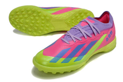 Adidas X Crazyfast.1 TF Low-Tops Football Boots - Pink/Purple/Blue/Green