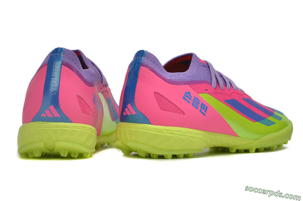 Adidas X Crazyfast.1 TF Low-Tops Football Boots - Pink/Purple/Blue/Green 6