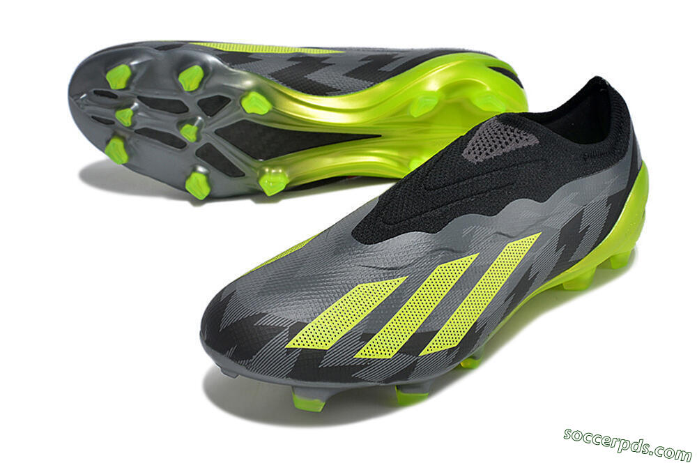 Adidas X Crazyfast+ FG Low-Tops Football Boots - Grey/Black/Green 3