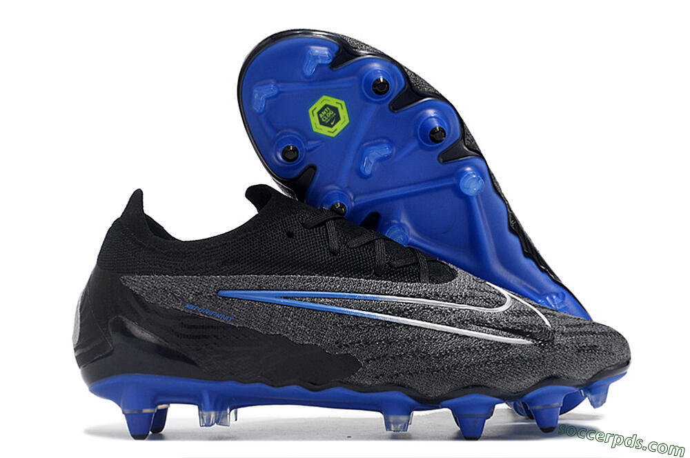 Nike Phantom GX Elite Link Pro SG Low-Tops Football Boots - Black/Grey/Blue 1