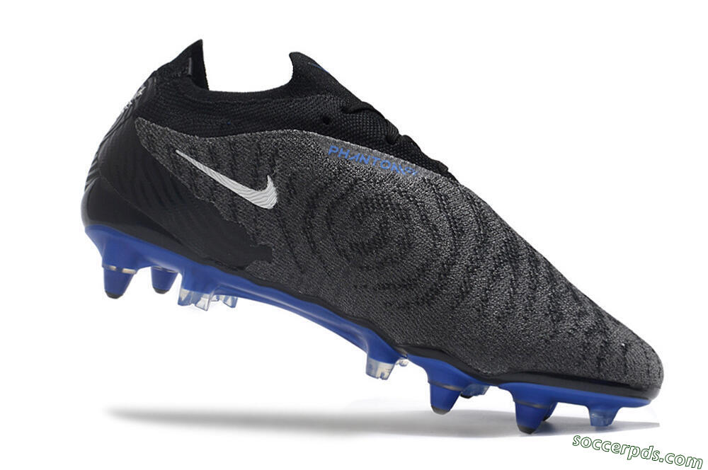 Nike Phantom GX Elite Link Pro SG Low-Tops Football Boots - Black/Grey/Blue 4