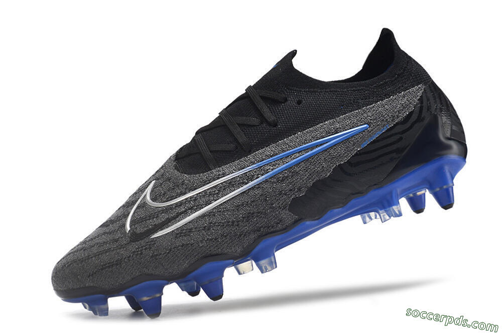 Nike Phantom GX Elite Link Pro SG Low-Tops Football Boots - Black/Grey/Blue 5