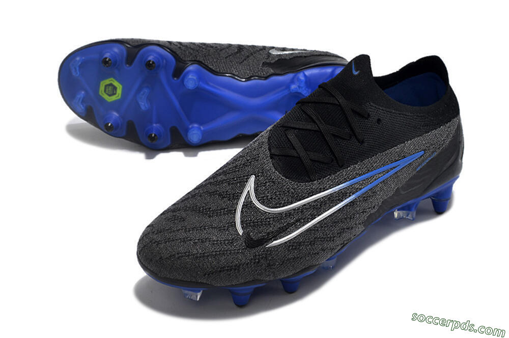 Nike Phantom GX Elite Link Pro SG Low-Tops Football Boots - Black/Grey/Blue 3