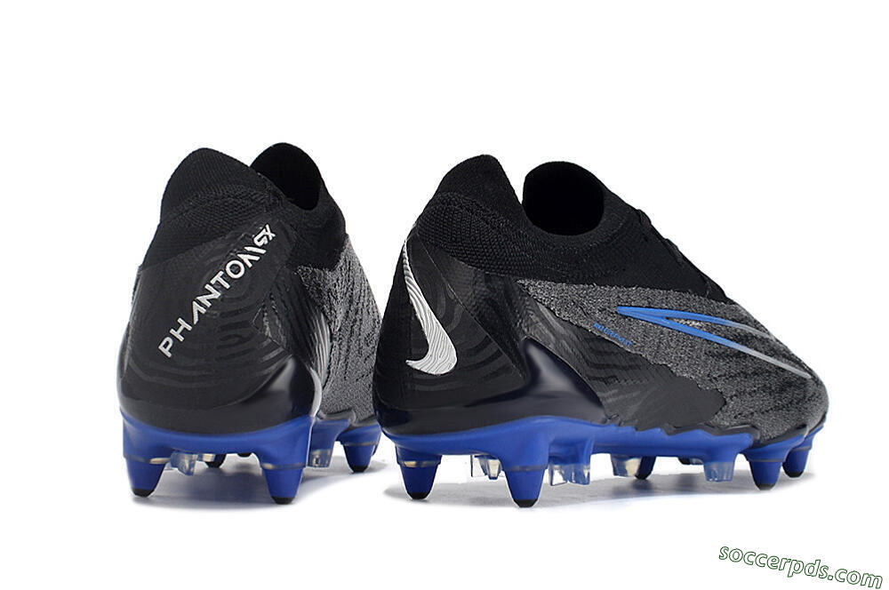 Nike Phantom GX Elite Link Pro SG Low-Tops Football Boots - Black/Grey/Blue 6