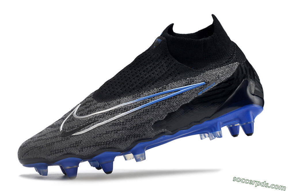 Nike Phantom GX Elite DF Link Pro SG High-Tops Football Boots - Black/Grey/Blue 5