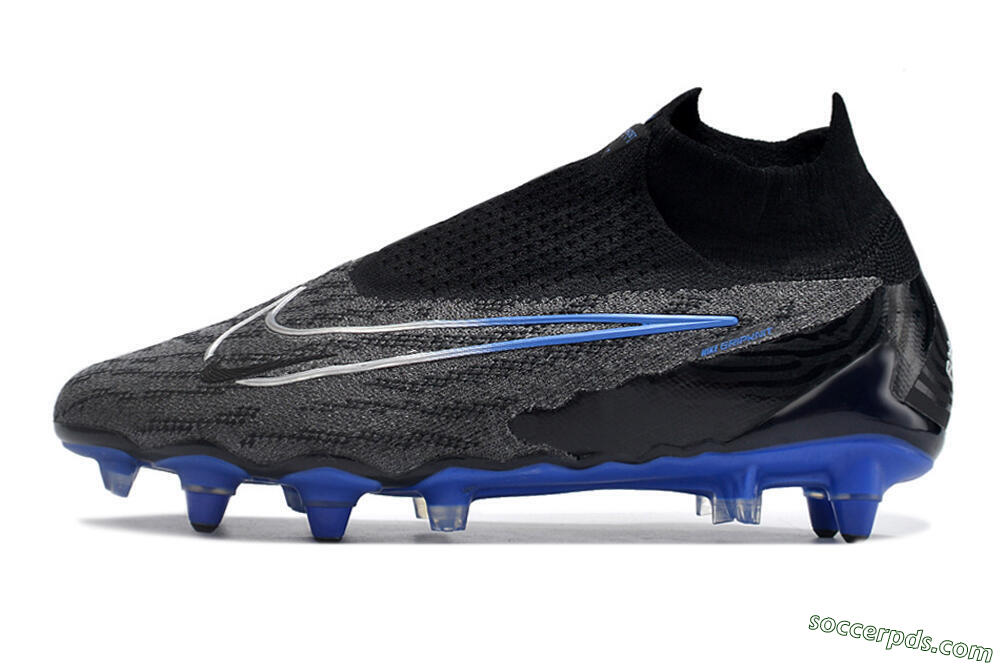 Nike Phantom GX Elite DF Link Pro SG High-Tops Football Boots - Black/Grey/Blue 2