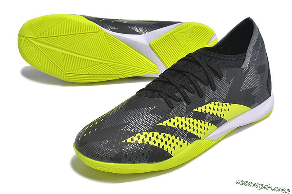 Adidas Predator Accuracy.3 IC Low-Tops Football Shoes - Black/Green/White 3