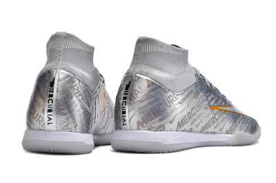 Nike Air Zoom Mercurial Superfly 9 Elite IC High-Tops Football Shoes - Silver/Gold