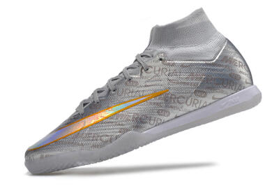 Nike Air Zoom Mercurial Superfly 9 Elite IC High-Tops Football Shoes - Silver/Gold