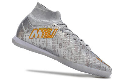 Nike Air Zoom Mercurial Superfly 9 Elite IC High-Tops Football Shoes - Silver/Gold