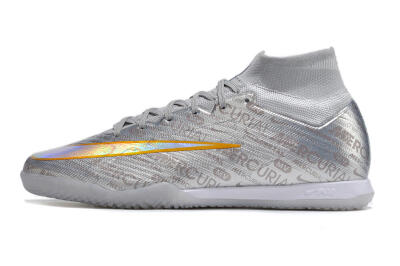 Nike Air Zoom Mercurial Superfly 9 Elite IC High-Tops Football Shoes - Silver/Gold