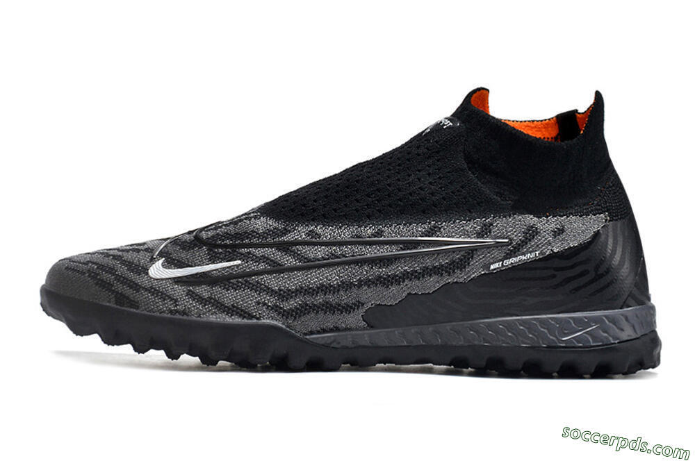 Nike Phantom GX Elite DF Link TF High-Tops Football Shoes - Black/White 2