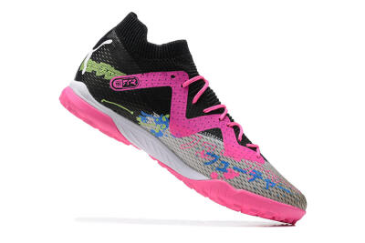 Puma Future Ultimate TF Low-Tops Football Shoes - Black/Grey/Green/Pink