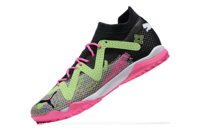 Puma Future Ultimate TF Low-Tops Football Shoes - Black/Grey/Green/Pink