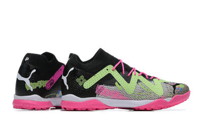 Puma Future Ultimate TF Low-Tops Football Shoes - Black/Grey/Green/Pink
