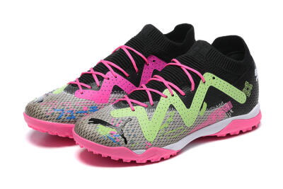 Puma Future Ultimate TF Low-Tops Football Shoes - Black/Grey/Green/Pink