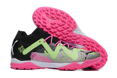 Puma Future Ultimate TF Low-Tops Football Shoes - Black/Grey/Green/Pink