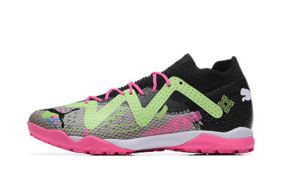 Puma Future Ultimate TF Low-Tops Football Shoes - Black/Grey/Green/Pink
