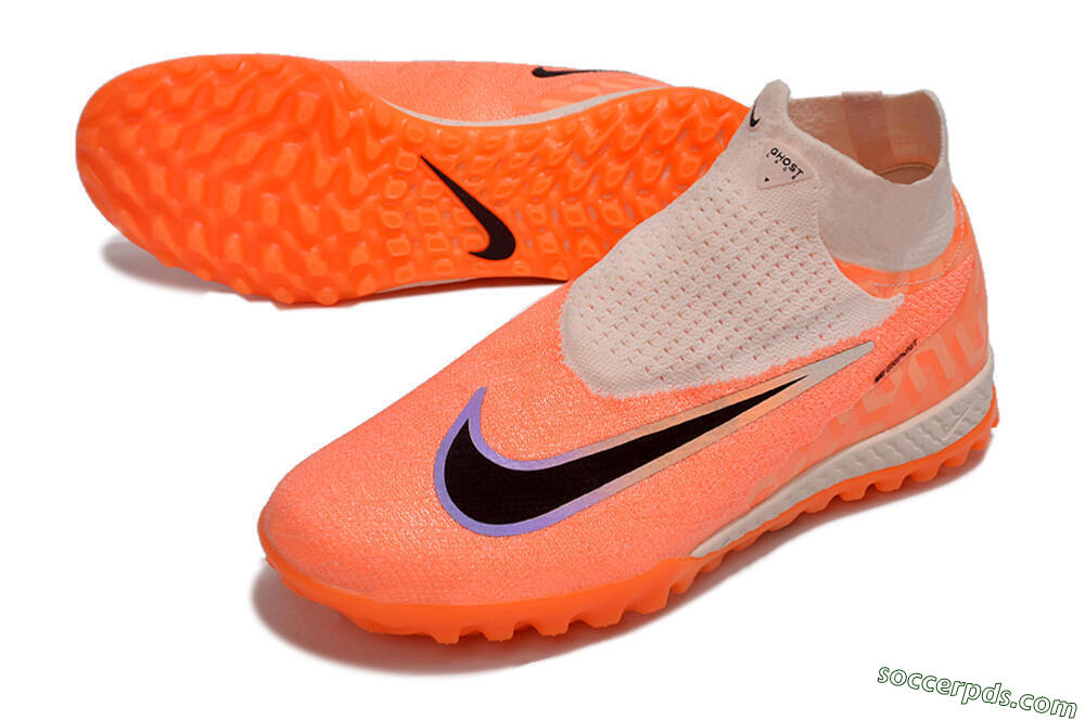 Nike Phantom GX Elite DF Link TF High-Tops Football Shoes - Orange/Pink/Black/Purple 3