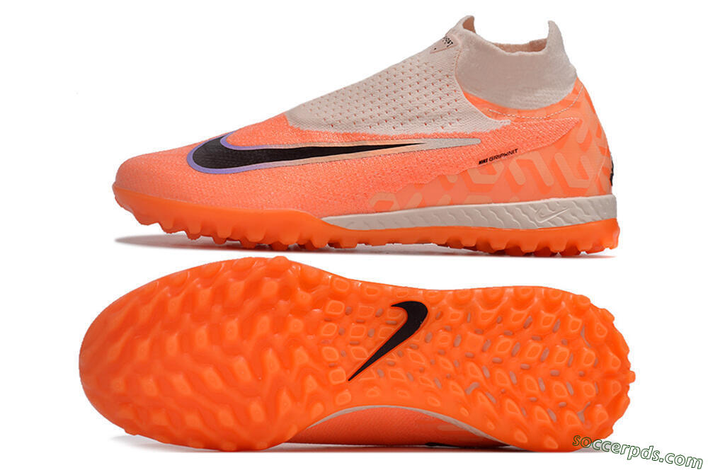 Nike Phantom GX Elite DF Link TF High-Tops Football Shoes - Orange/Pink/Black/Purple 0