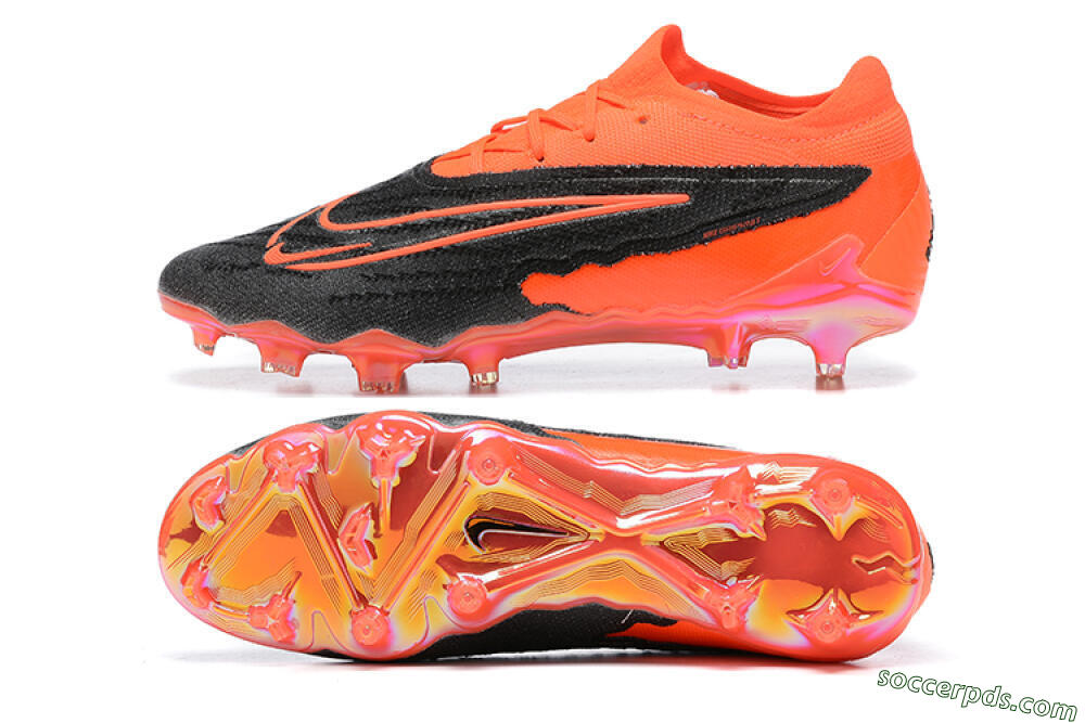 Nike Phantom GX Elite FG Low-Tops Football Boots - Orange/Black/Grey 0