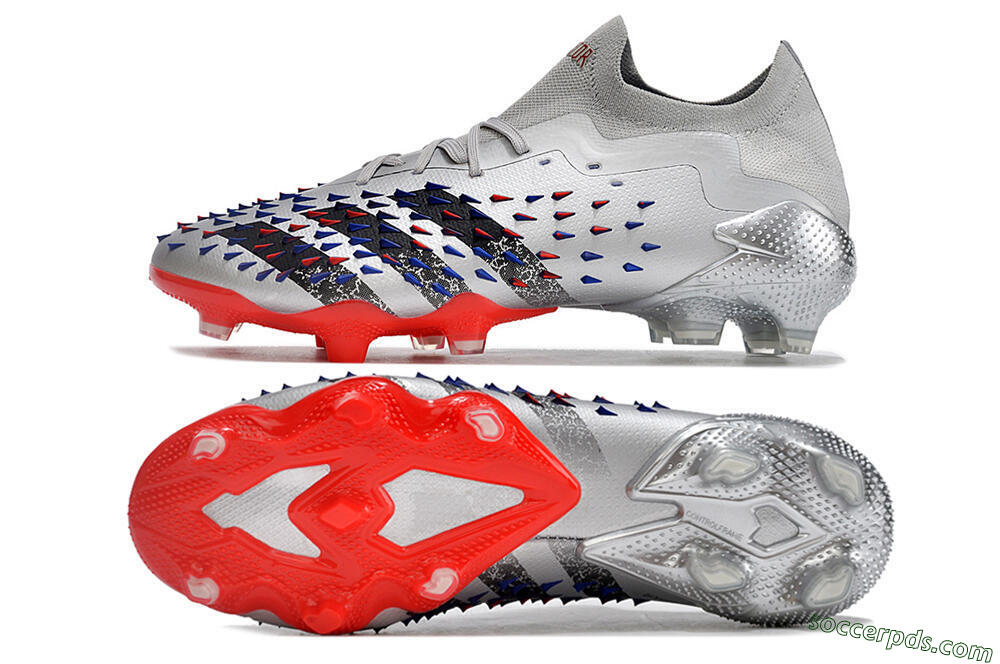 Adidas Predator Freak.1 FG Low-Tops Football Boots - Silver/Blue/Red/Black 0