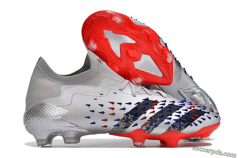 Adidas Predator Freak.1 FG Low-Tops Football Boots - Silver/Blue/Red/Black 1