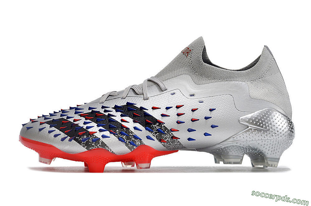 Adidas Predator Freak.1 FG Low-Tops Football Boots - Silver/Blue/Red/Black 2