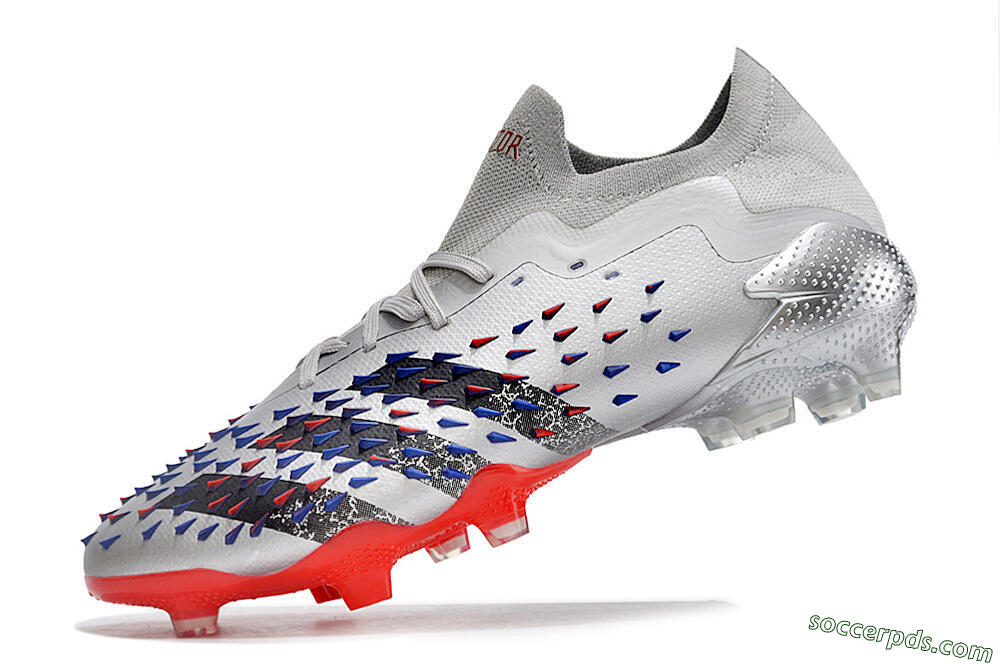 Adidas Predator Freak.1 FG Low-Tops Football Boots - Silver/Blue/Red/Black 5