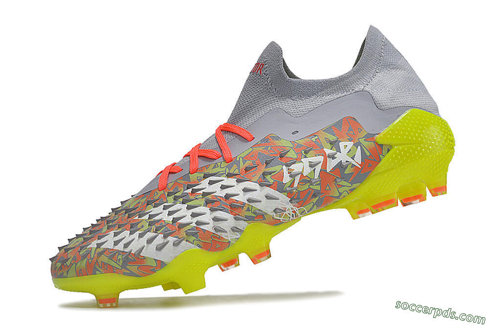 Adidas Predator Freak.1 FG Low-Tops Football Boots - Grey/White/Orange/Green 5